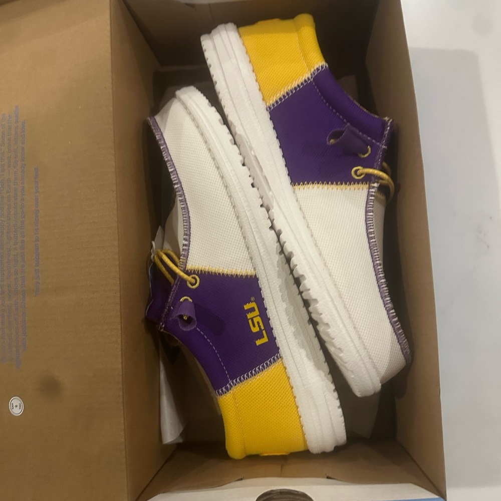 LSU Hey Dude Men's Loafers - Purple, Yellow, and White